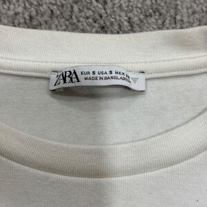 Zara Super Cropped White Long Sleeve